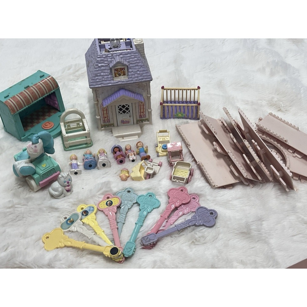 Fisher-Price 1980s Precious Places Lot Vintage Nursery And Chapel Keys Figure